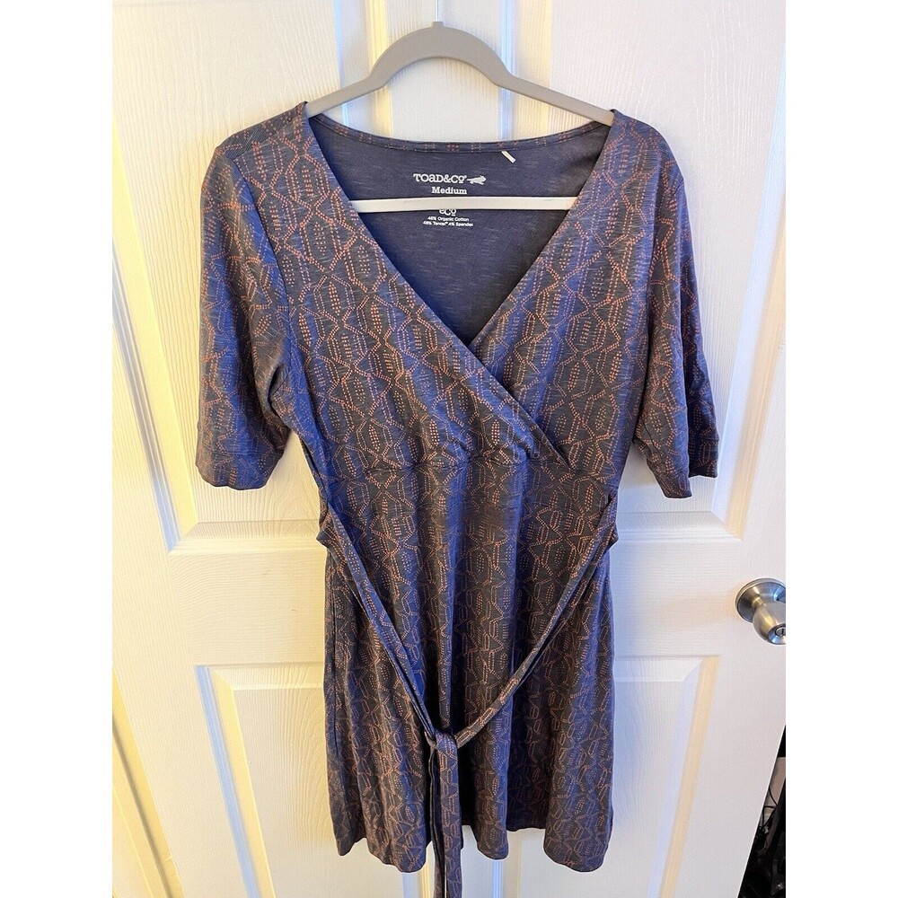 Toad & Co. Cue Wrap Cafe Organic Cotton Dress Women's M Boho Skater Gorpcore
